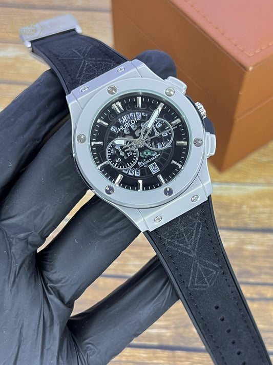 AA1Hublot Stylish Watch - Black &amp; Silver Without Box