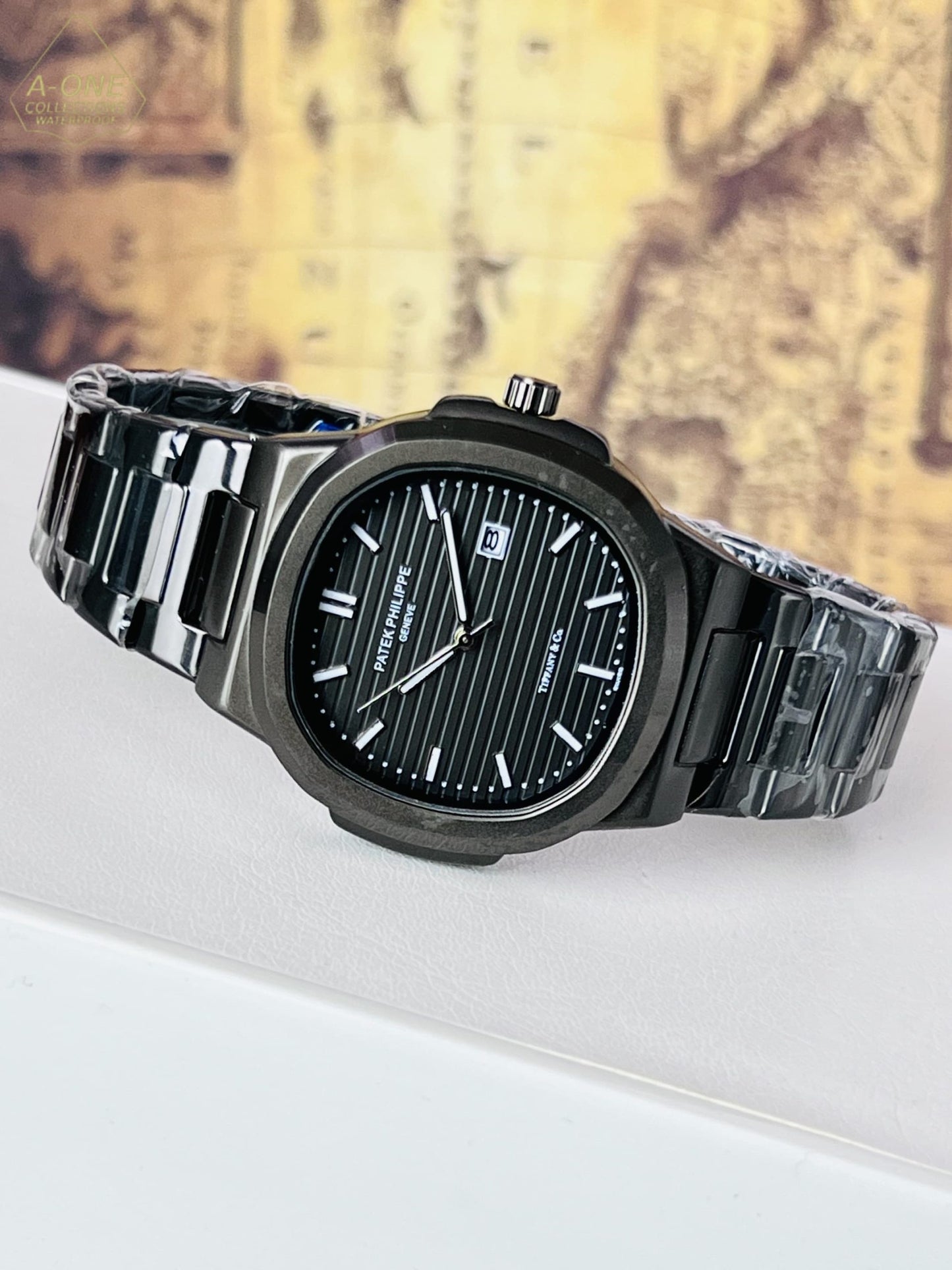 AA1 Patek Philippe Black Analog Date Working Watch Without Box