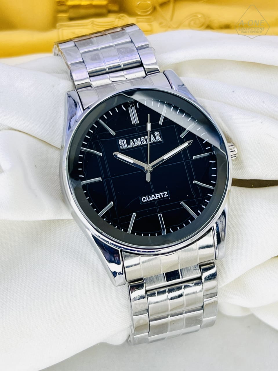 AA1 Slamstar Silver Watch Quartz Watch Without Box for Men's