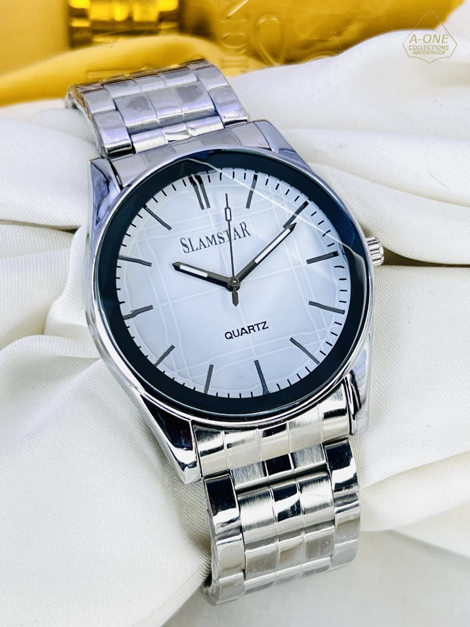AA1 Slamstar Silver Watch Quartz Watch Without Box for Men's
